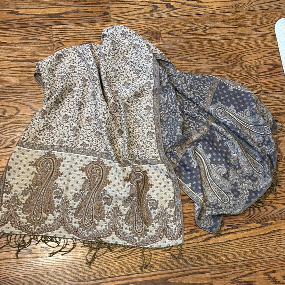 Elegant Cream and Brown wrap and/or scarf